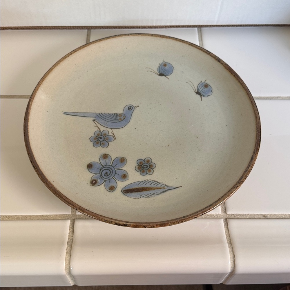 Ken Edwards Mexican TONALA POTTERY El Palomar 10” plate #3 🐈‍⬛